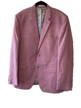 Men’s Perry Ellis Linen Blend Portfolio Slim Fit Dusty Pink Blazer Jacket 44L